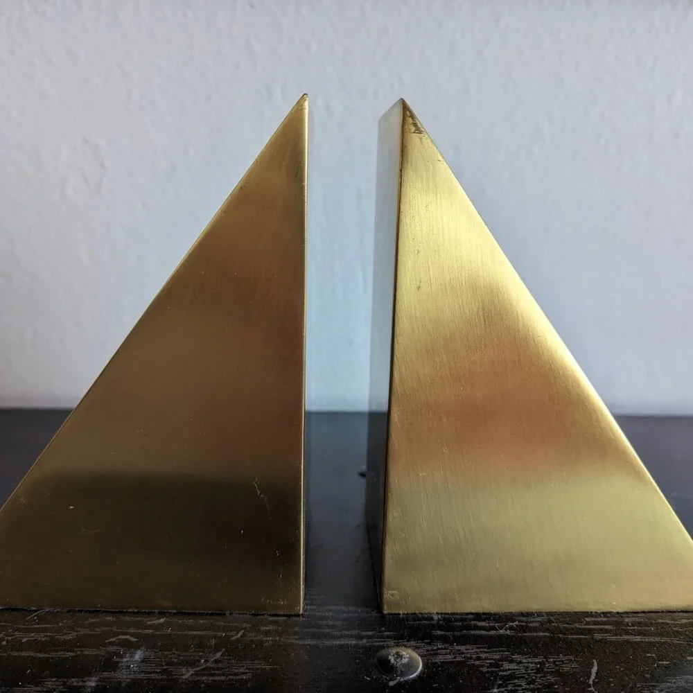 Restoration Hardware RH Teen Brass Geometric Bookends